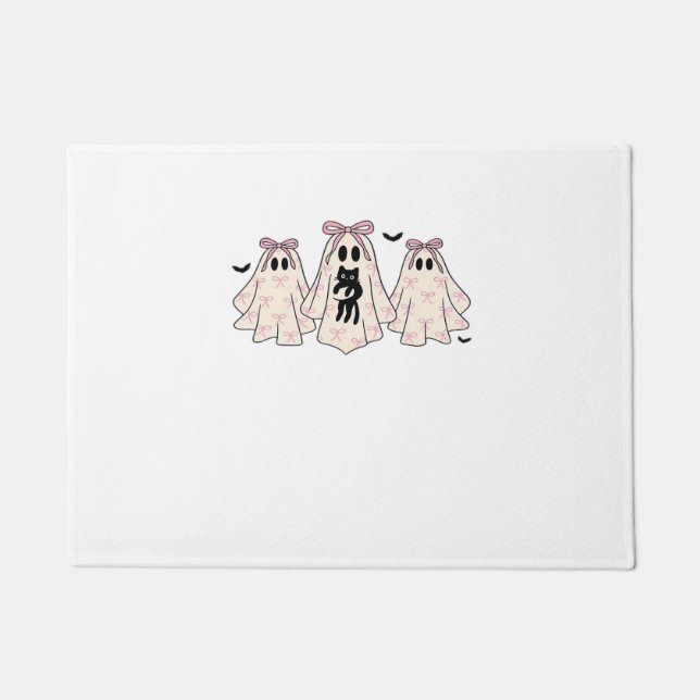 Felpudo Fantasmas de Coquette con un gato negro camiseta c (Anverso)