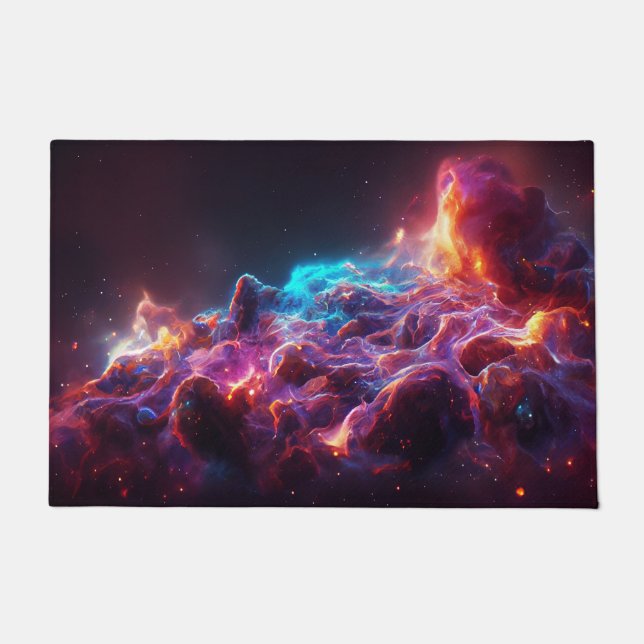 Felpudo Fantástico espacio abstracto de nebulosa 1 (Anverso)