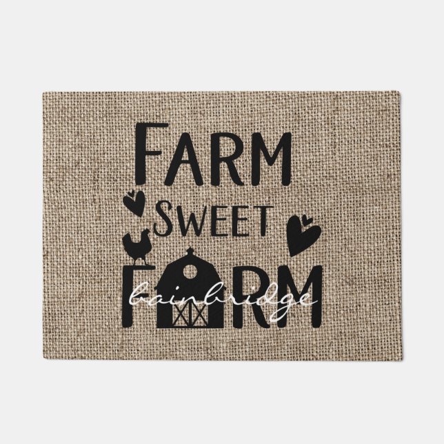 Felpudo Farmhouse Rustic Modern Farmhouse Personalizado (Anverso)