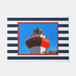 Felpudo Faro de la ciudad del puerto de la isla de Head en