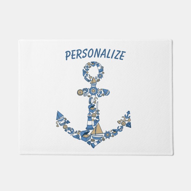 Felpudo Faro inusual de Anchor Náutico (Anverso)