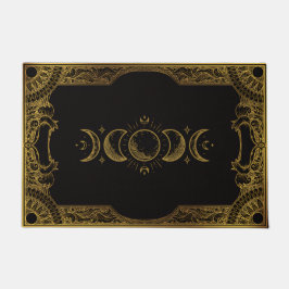 Felpudo Fases de la Luna Celestiales Doradas Vintage Ornam