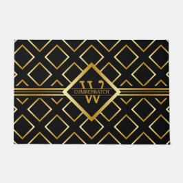 Felpudo Faux Gold Axis Monogram – Black & Gold