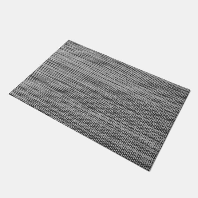 Felpudo Faux Gray Fabric Door Mat (Angular)