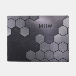 Felpudo Faux Metalizado Pattern personalizado monograma ta