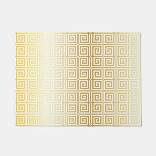 Felpudo Faux Relieve metalizado dorado Trellis Greek Key P