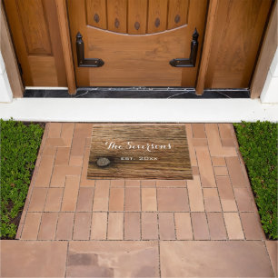 Felpudo Faux Rustic Brown Barn Wood