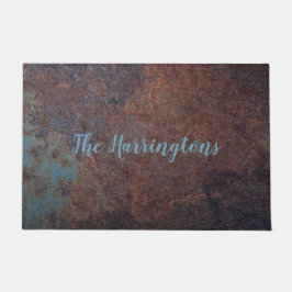 Felpudo Faux Rusty esteras Metalizado de puertas de nombre