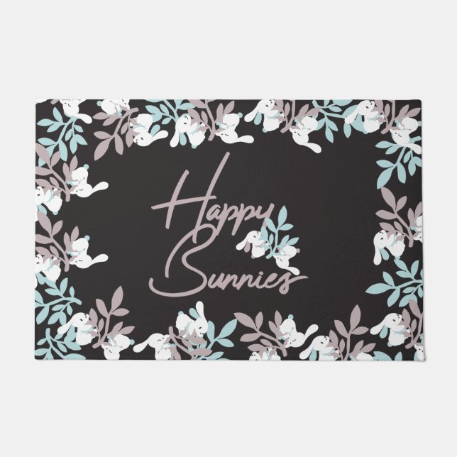 Felpudo Felices conejitas (Anverso)