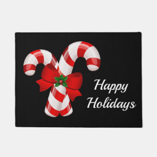 Felpudo Felices fiestas Candy Canes Navidades Doormat
