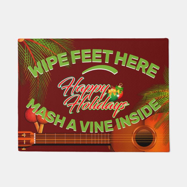 Felpudo Felices fiestas con Marac y Cuatro Caribe (Anverso)