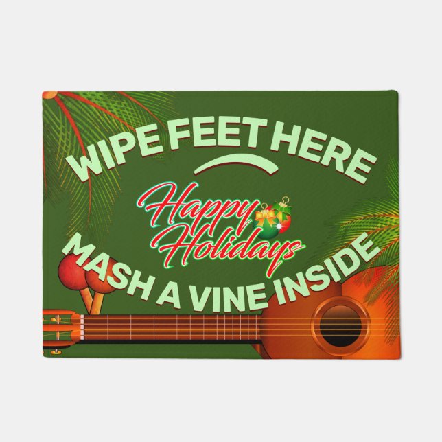 Felpudo Felices fiestas con Marac y Cuatro Caribe (Anverso)