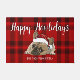 Felpudo Felices Howlidays Navidades divertidos bulldog fra