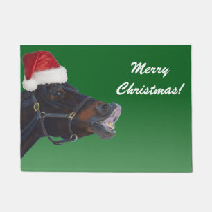 Felpudo Felices Navidad del potro divertido