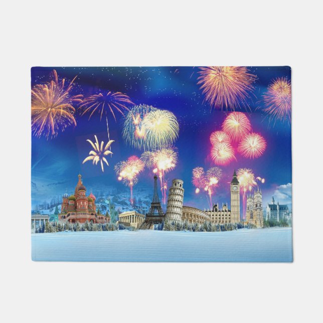 Felpudo Felices Navidad y Feliz Año Nuevo (Anverso)