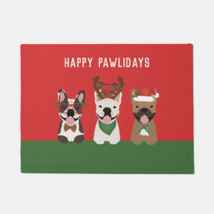Felpudo Felices Pawlidays Bulldoges franceses