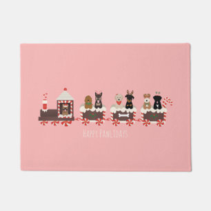Felpudo Felices Pawlidays Perro Navidad Tren Navideño