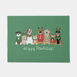 Felpudo Felices Pawlidays Perros Red Green