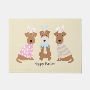 Felpudo Felices Perros del Terrier Gales de Pascua