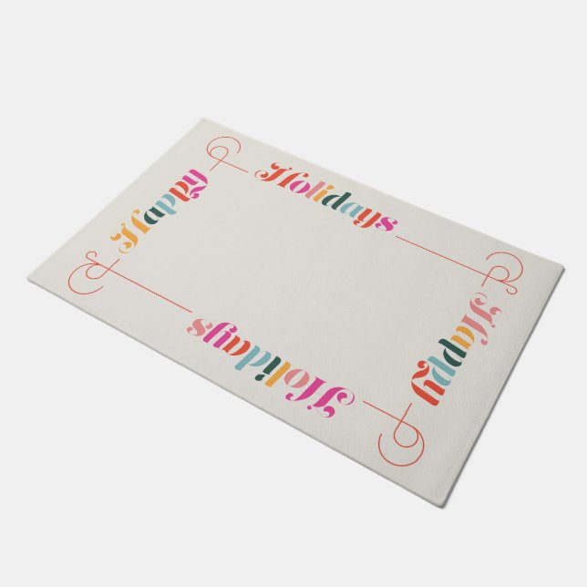 Felpudo Felices vacaciones Doormat Retro Navidades Holiday (Angular)