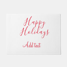 Felpudo Felices vacaciones Navidades caligrafía roja simpl