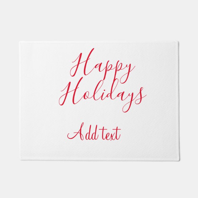 Felpudo Felices vacaciones Navidades caligrafía roja simpl (Anverso)