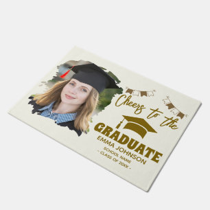 Felpudo Felicidades al graduado con foto personalizada nom