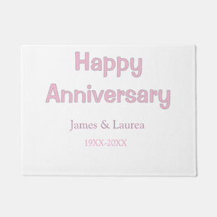 Felpudo Felicidades aniversario boda nombre fecha año rosa