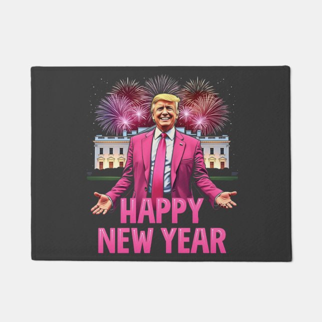 Felpudo Feliz Año Nuevo La Resolución De Trump 2025 (Anverso)