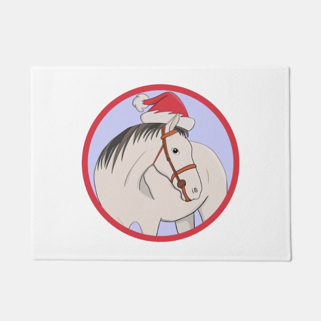 Felpudo Feliz caballo navideño (Anverso)