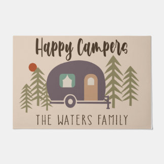 Felpudo Feliz Camper Bienvenida Pastel de la puerta de col