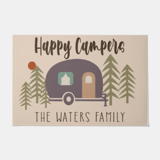 Felpudo Feliz Camper Bienvenida Pastel de la puerta de col