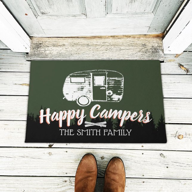 Felpudo Feliz Campers Camping Trailer y nombre de familia  (Subido por el creador)