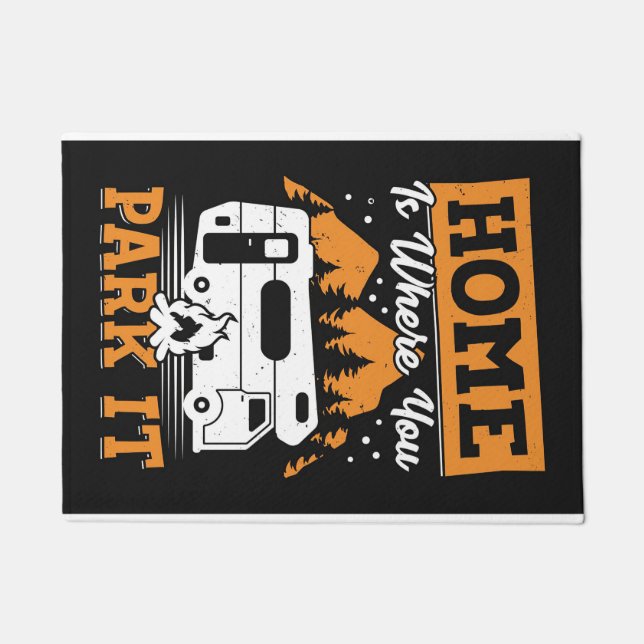 Felpudo Feliz Casa de Camper Donde Estacionas (Anverso)