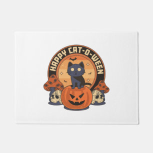 Felpudo Feliz Cat-o-ween Calabaza