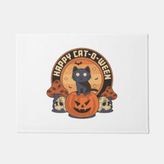 Felpudo Feliz Cat-o-ween Calabaza