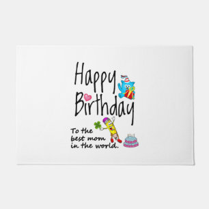 Felpudo Feliz cumpleaños a la mejor madre del mundo