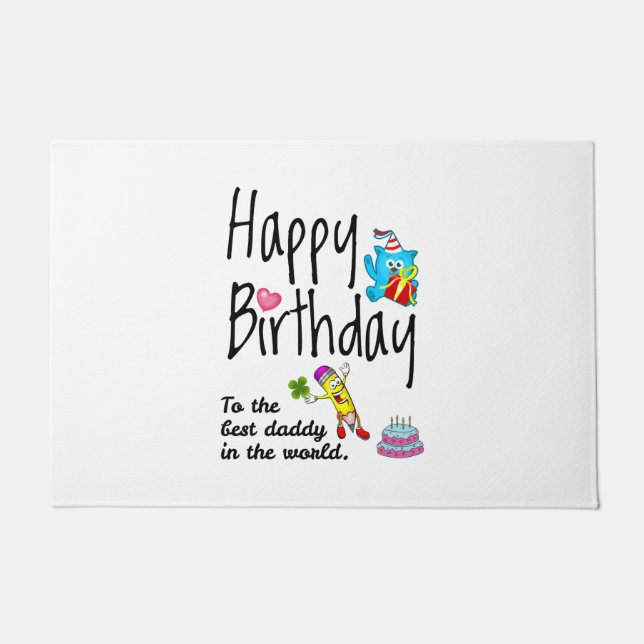 Felpudo Feliz cumpleaños al mejor papá del mundo (Anverso)