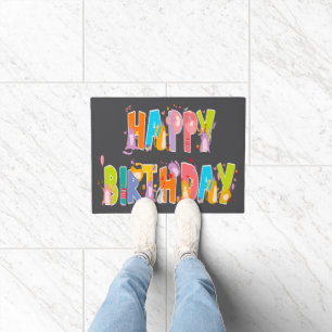 Felpudo Feliz cumpleaños, divertida celebración del cumple