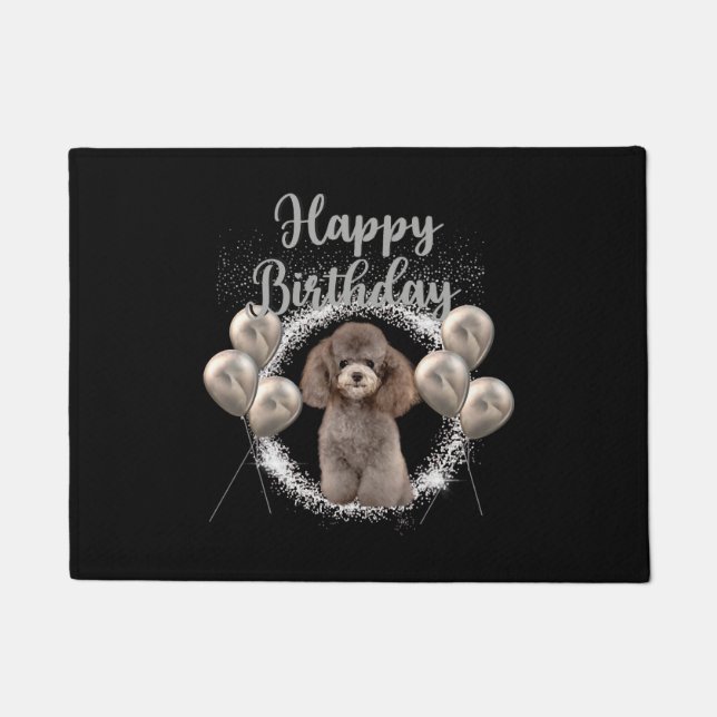 Felpudo Feliz cumpleaños Poodle (Anverso)