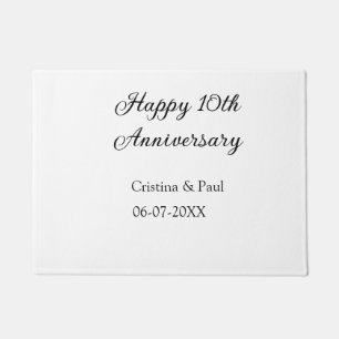 Felpudo Feliz décimo aniversario simple nombre mínimo de b