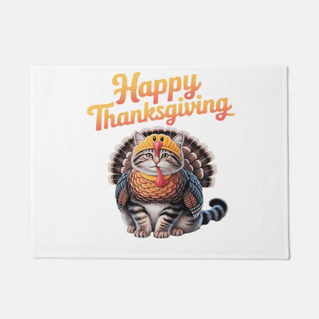 Felpudo Feliz Día de Acción de Gracias Turquía otoño clási (Anverso)