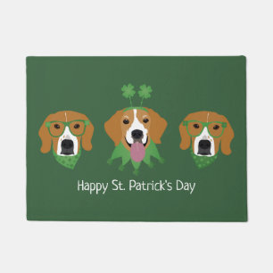 Felpudo Feliz día de San Patricio Beagle Dogs