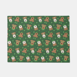 Felpudo Feliz Día de San Patrón Perros de la Fox Terrier