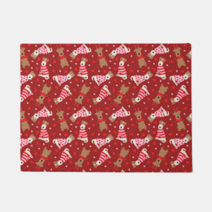 Felpudo Feliz Día de San Valentín galés Wire Fox Terrier D