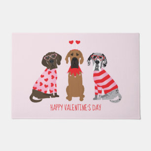 Felpudo Feliz Día de San Valentín grandes perros daneses