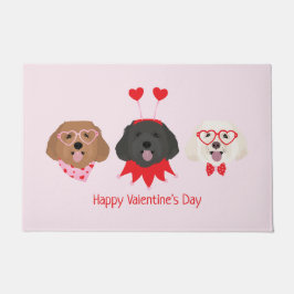 Felpudo Feliz Día de San Valentín Perros Maltipoo