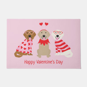 Felpudo Feliz Día de San Valentín Perros recuperadores de