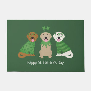 Felpudo Feliz Día de Santa Patrona Perros Recuperadores de