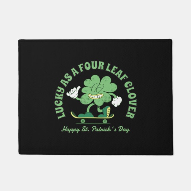 Felpudo Feliz Día De St Patricks Afortunado Como Un Atract (Anverso)